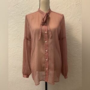 Who What Wear Polka Dot Sheer Blouse